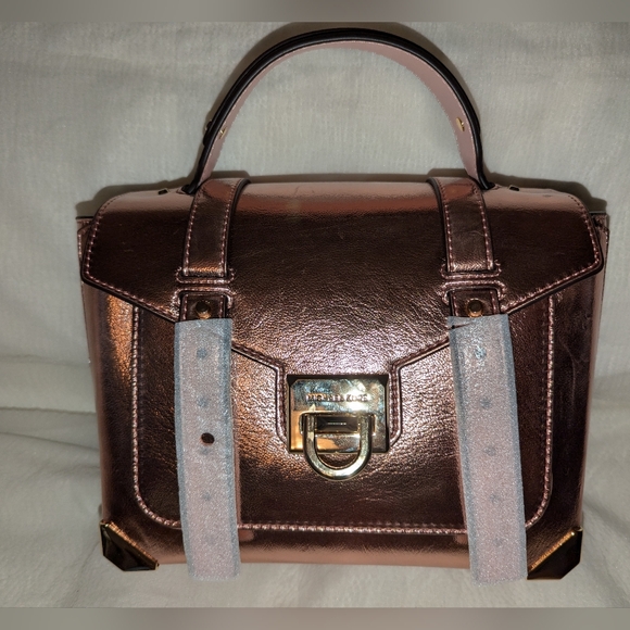 Michael Kors Manhattan Medium School Satchel Crossbody Primrose Rose Gold NWT - Picture 10 of 10